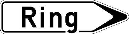Panneau F33a indiquant la direction vers un ring