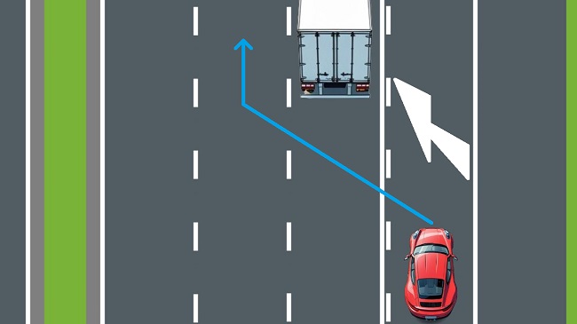 Schéma de la bande d’insertion d’une autoroute