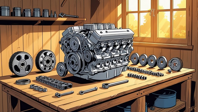 Illustratie van de werking van een motor