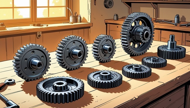 Illustratie van de tandwielen van een auto transitiesysteem
