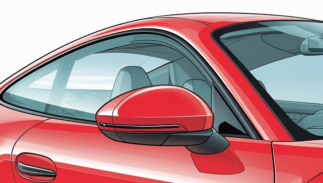 Rechter buitenspiegel van een auto