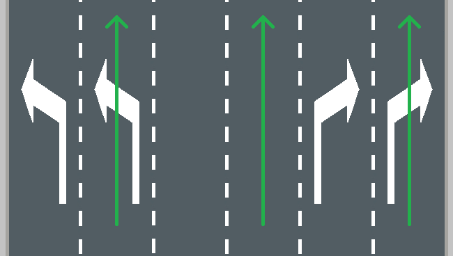 Choix de direction sur plusieurs bandes
