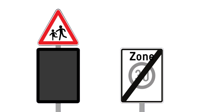 Panneau électronique indiquant une zone 30 inactive