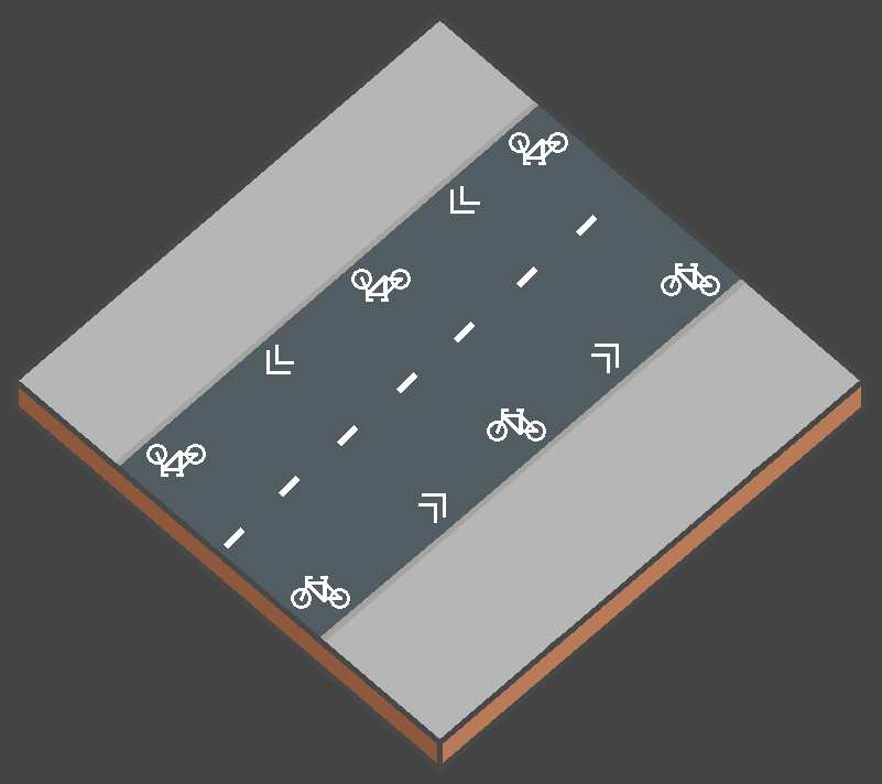 Blokmodel van een straat binnen de bebouwde kom