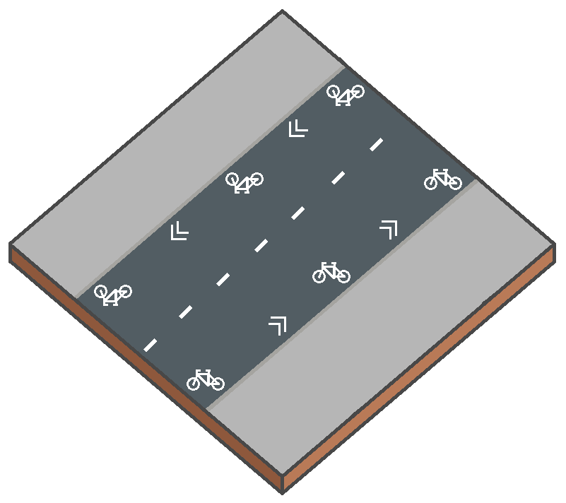 Blokmodel van een straat binnen de bebouwde kom