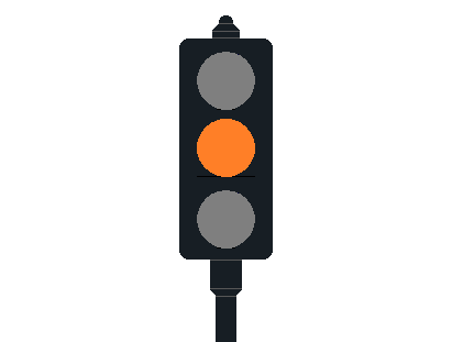 Feu de circulation avec feu orange fixe : s’arrêter sauf si le freinage n’est plus possible en sécurité