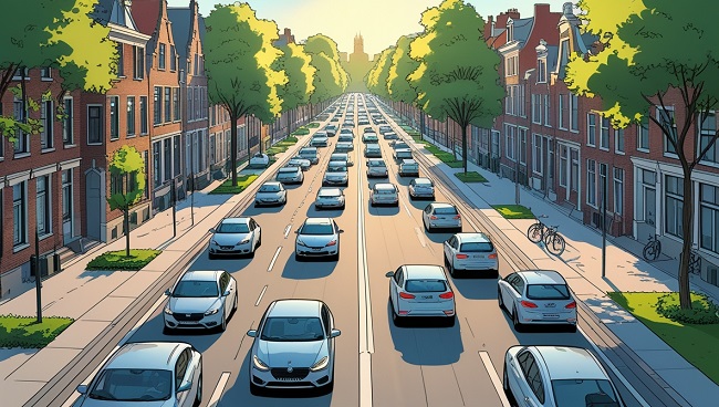Route locale en Flandre utilisée comme déviation d’urgence