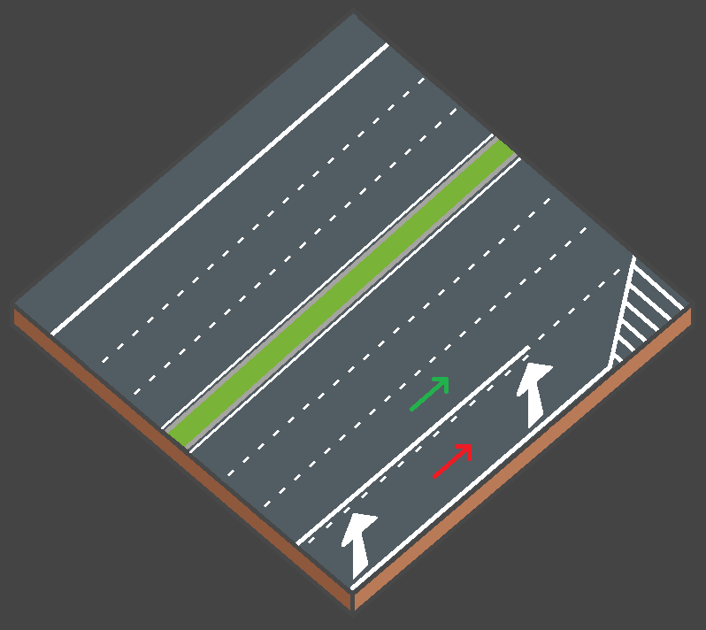 Miniature d’une bretelle d’autoroute avec voiture qui s’engage