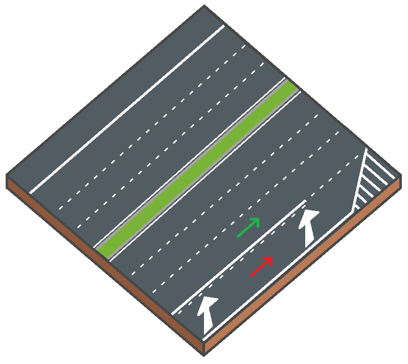 Miniature d’une bretelle d’autoroute avec voiture qui s’engage