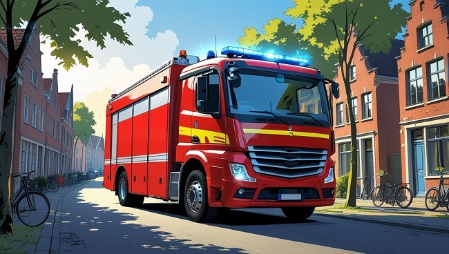 Illustration d’un camion de pompiers