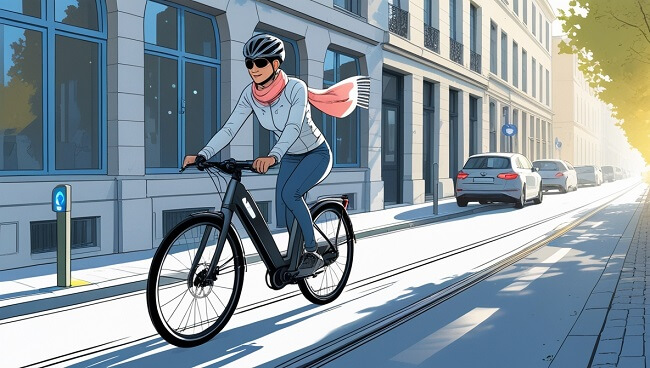 Illustration d’une personne sur un speedpedelec