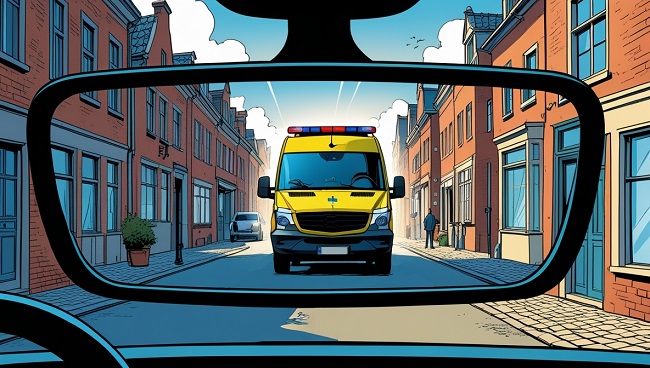 Ambulance dans le rétroviseur
