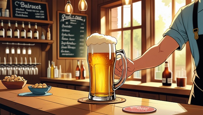 Verre de bière sur un comptoir symbolisant la consommation avant conduite