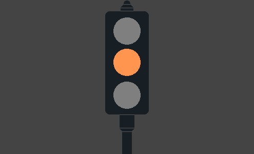 Oranje knipperlicht dat aangeeft dat verkeerslichten buiten werking zijn
