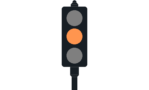 Oranje knipperlicht dat aangeeft dat verkeerslichten buiten werking zijn