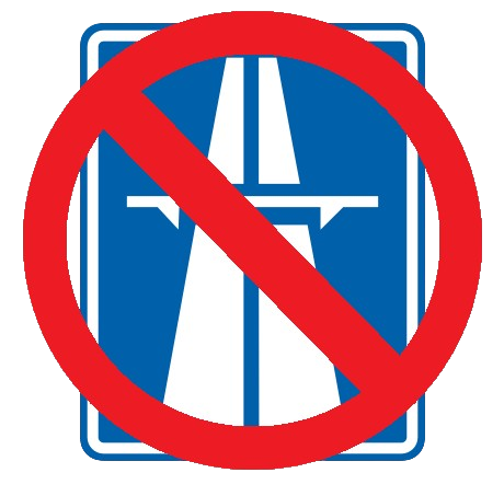 Signalisation indiquant une interdiction sur autoroute