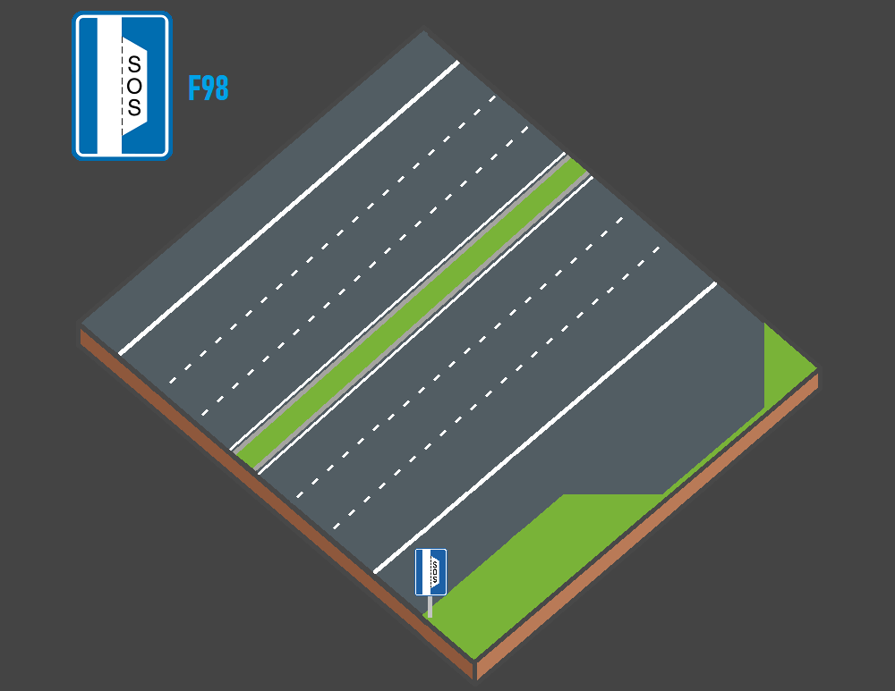 Miniatuurblok van een autosnelweg met een pechhaven
