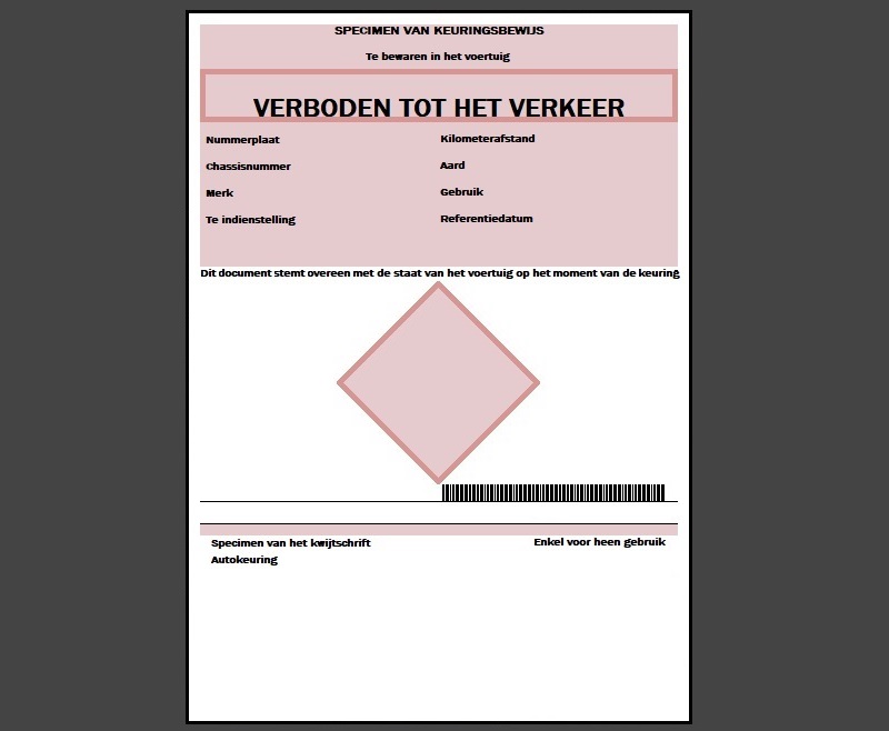 Document de certificat rouge