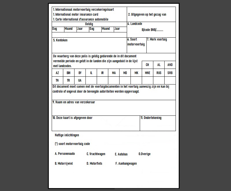 Attestation d’assurance officielle pour une voiture, document obligatoire en Belgique