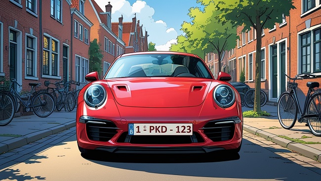 Plaque avant d’une voiture, copie de la plaque belge originale