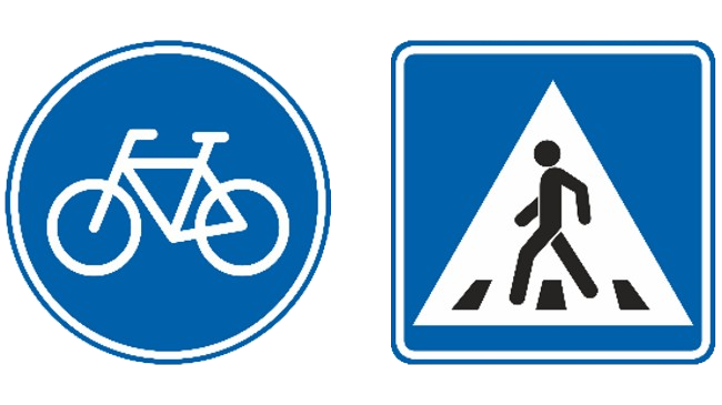 Piste cyclable et passage piéton