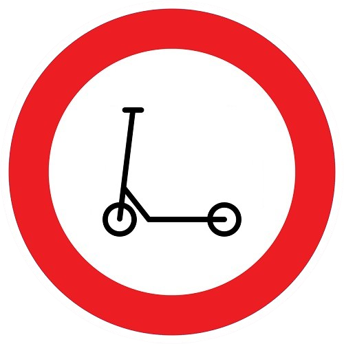 Panneau interdit aux engins légers de déplacement