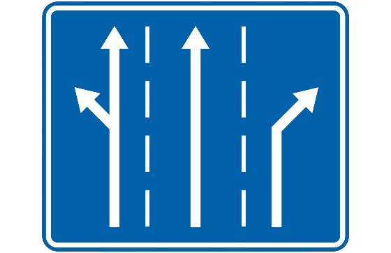 Signalisation F13 : choix de la bande de circulation