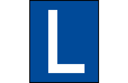 Une L blanche sur fond bleu