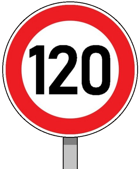 Panneau de signalisation C43 : vitesse maximale 120 km/h