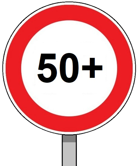 Panneau C43 avec 50+ sur le panneau