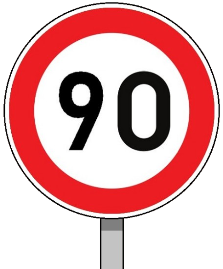 Panneau C43 : vitesse maximale 90 km/h