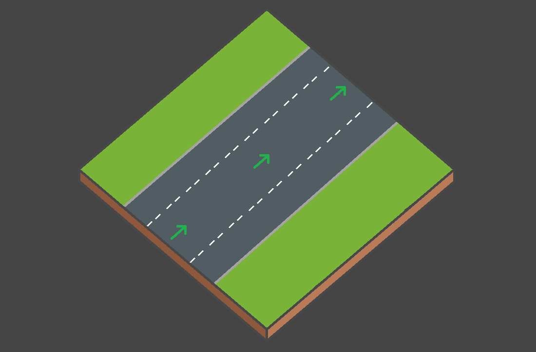 Maquette d’une chaussée centrale
