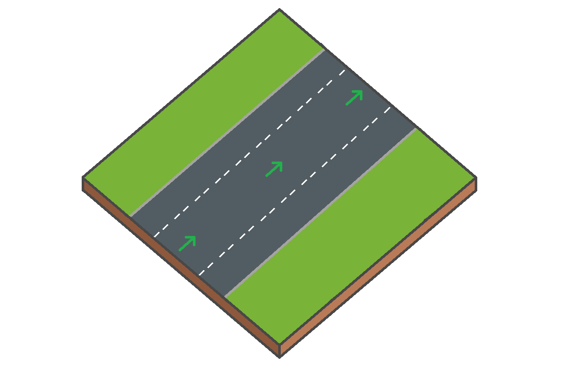 Maquette d’une chaussée centrale