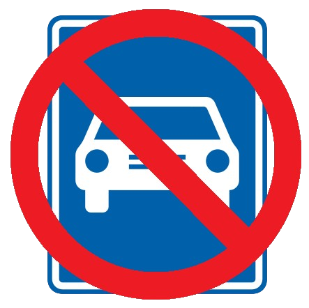 Panneau interdiction sur voie rapide