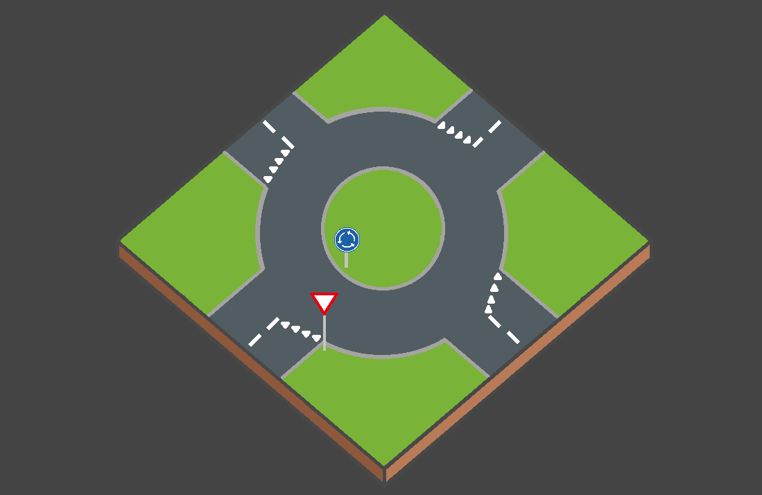 Miniatuurblok van een rotonde