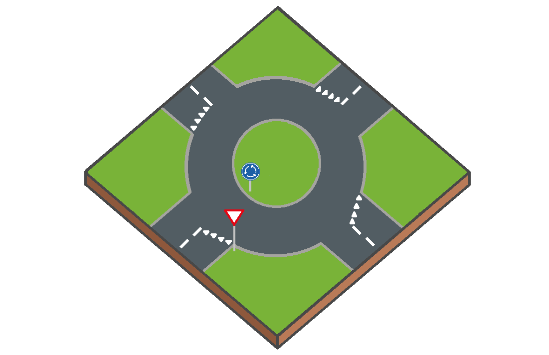 Miniatuurblok van een rotonde