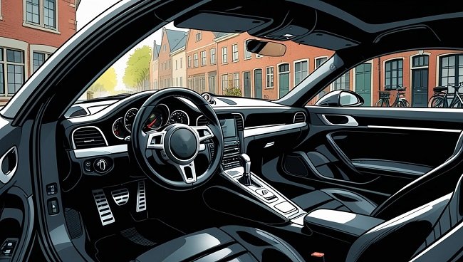 Intérieur d’une voiture avec climatisation en marche