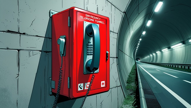 Téléphone d’urgence dans le tunnel