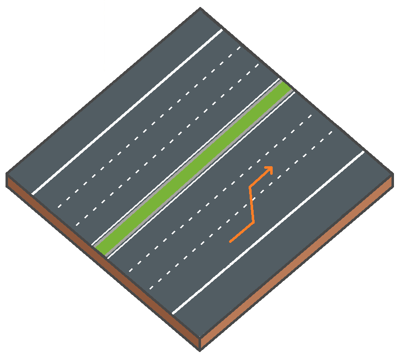 Voiture utilisant le clignotant pour changer de voie