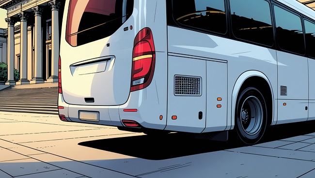 Bus scolaire utilisant les quatre clignotants pendant la montée et descente des enfants
