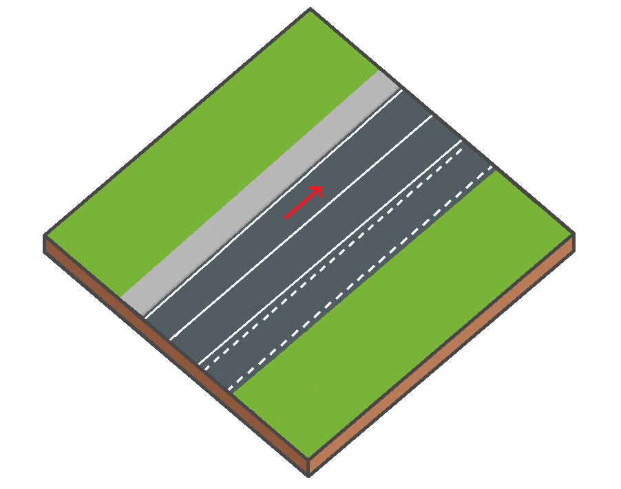 Schema van voertuigen die in de verkeerde rijrichting rijden