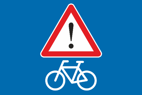Panneau V5 indiquant un groupe de cyclistes