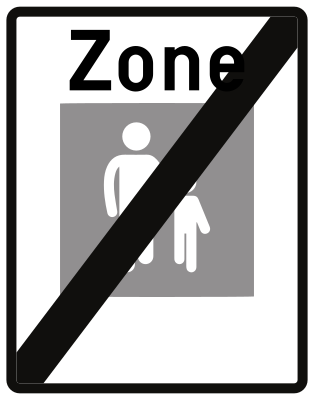 Verkeersbord R15: einde voetgangerszone