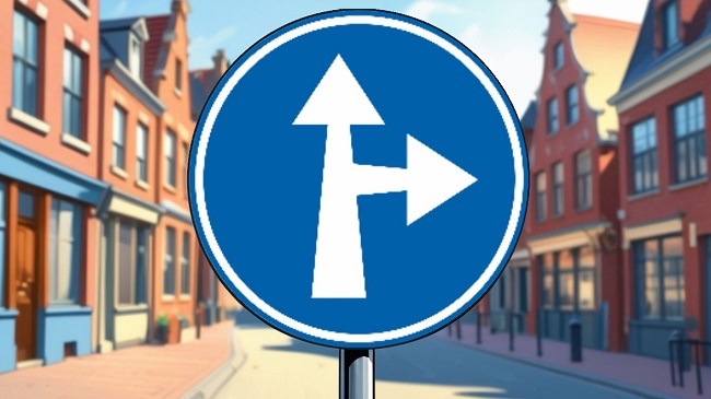 Le panneau D3 sur un poteau dans la rue