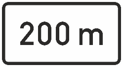 Panneau additionnel M1 : indique à partir de quelle distance le panneau principal s'applique