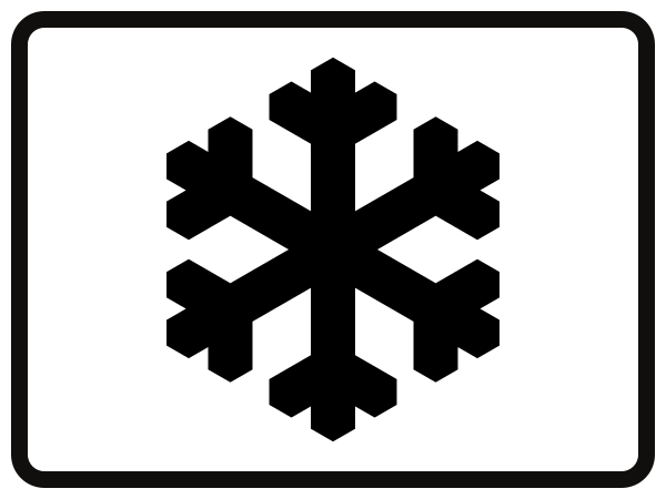 Panneau additionnel M51 : indique la présence de neige ou verglas