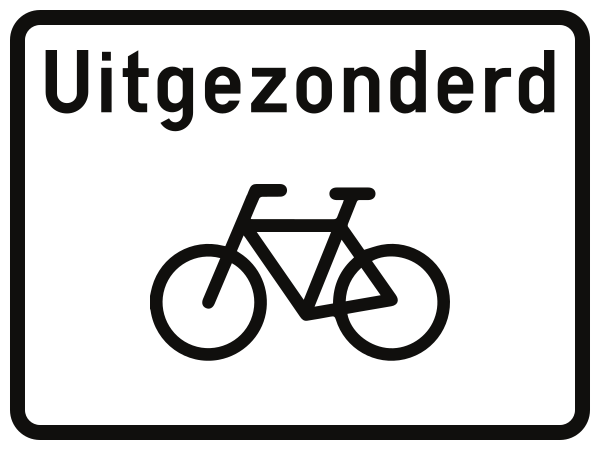 Panneau additionnel M41a-P.2 : excepté les cyclistes