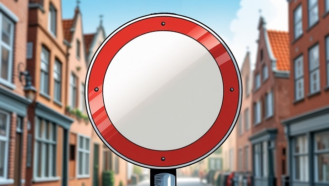 Le panneau c3 accès interdet sur un poteau dans la rue