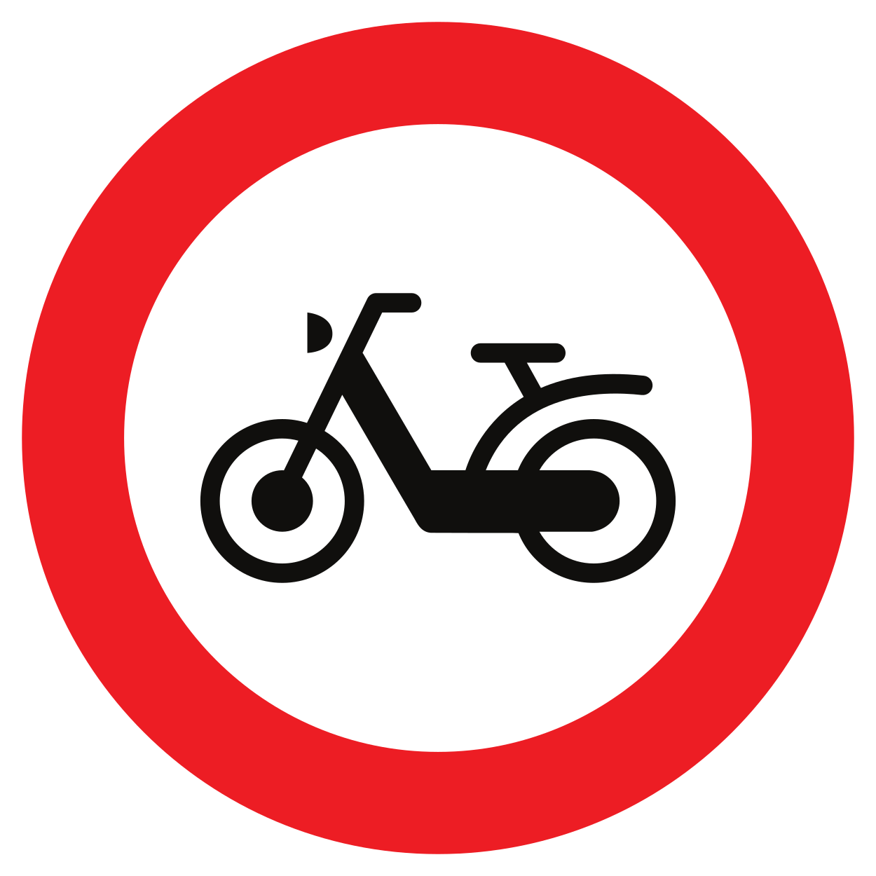 Panneau C9 : accès interdit aux cyclomoteurs