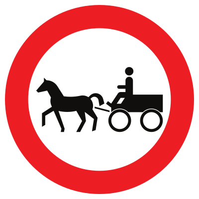 Panneau C13 : interdit aux attelages